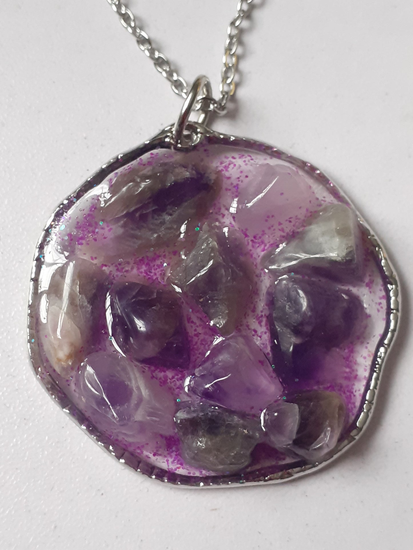 Amethyst Crystal Pendant Necklace