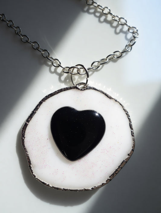 Black Obsidian Heart Pendant Necklace