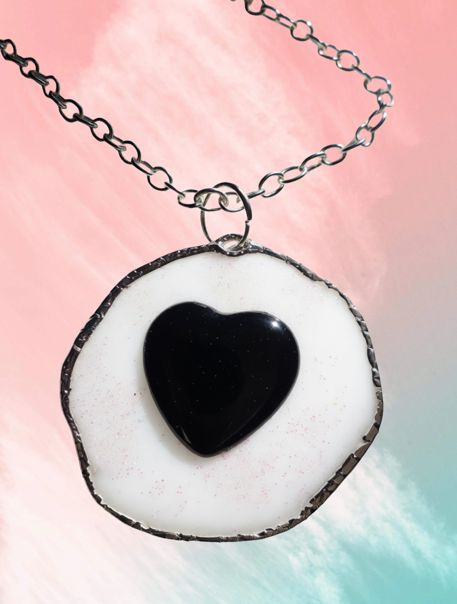 Black Obsidian Heart Pendant Necklace