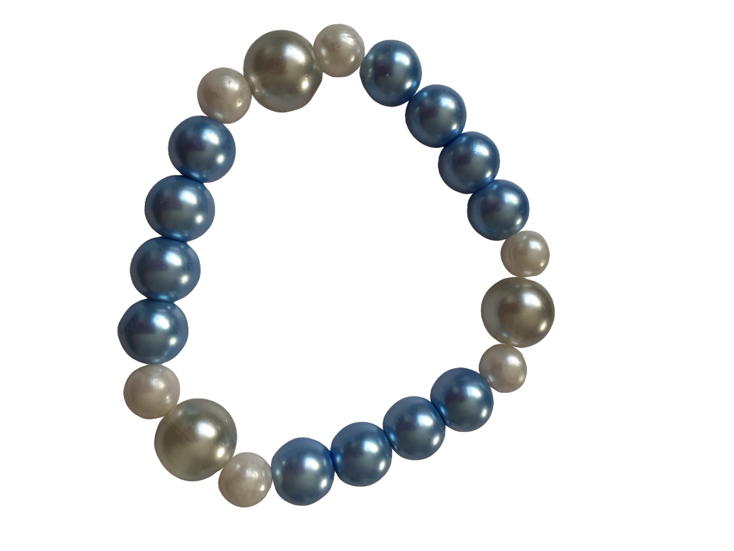 Blue and White pearl bracelet