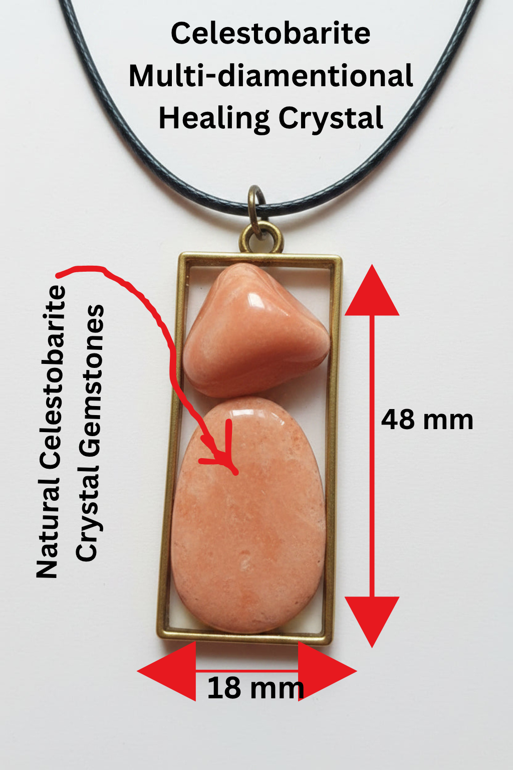 Celestobarite Healing Crystal Pendant Necklace