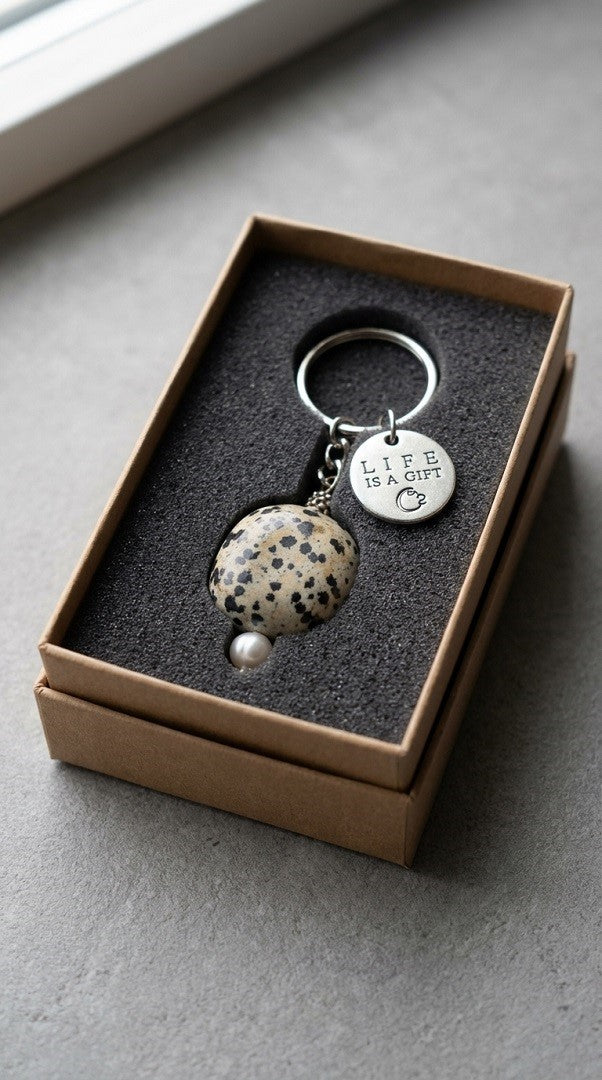 Dalmatian Crystal Key ring charms