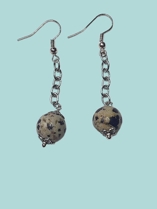 Dalmation dangle earrings