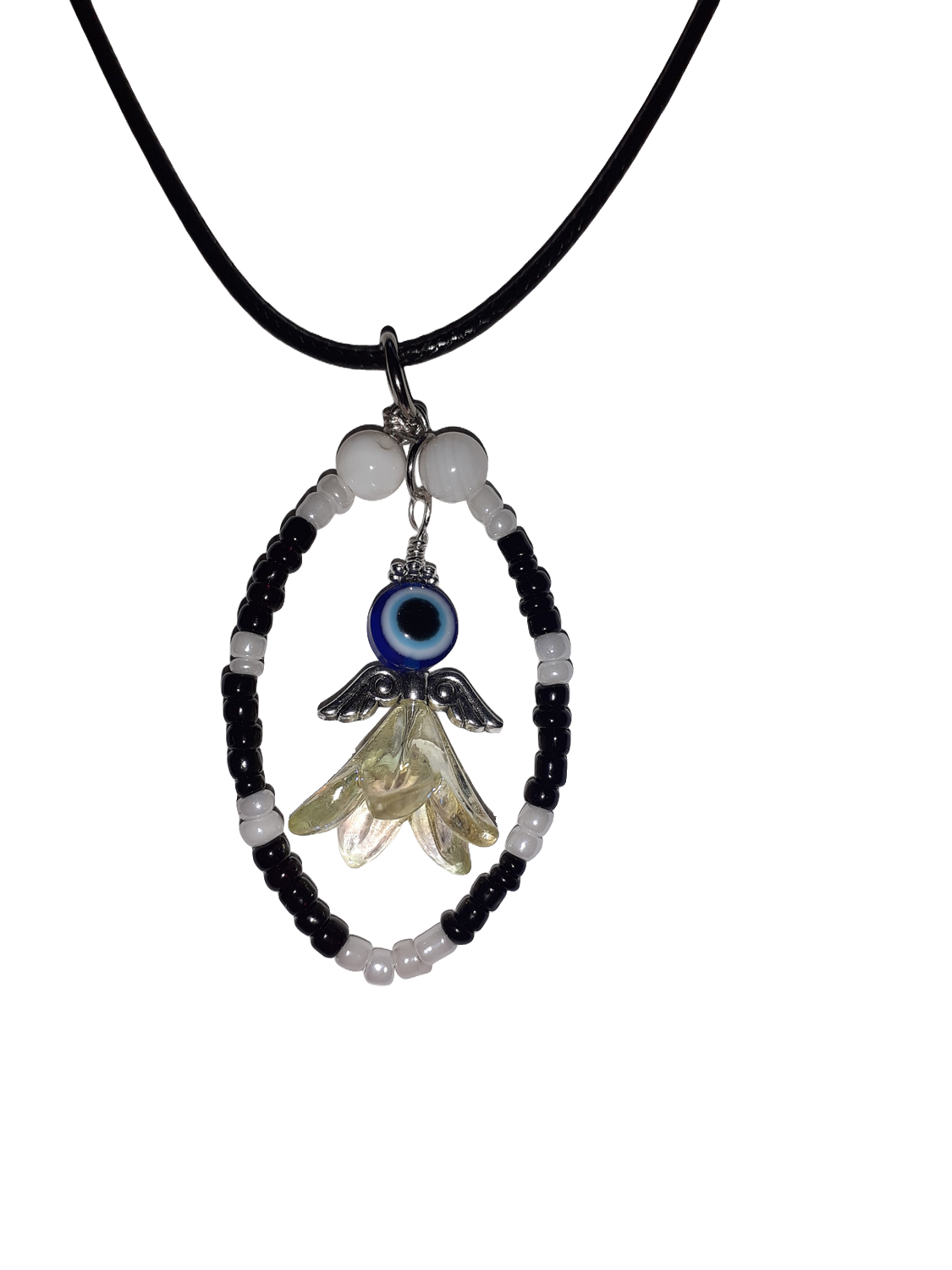 Evil Eye Angel Design Drop Necklace