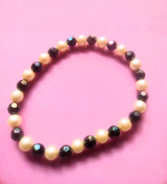 Pearls and Rainbow beaded bracelet