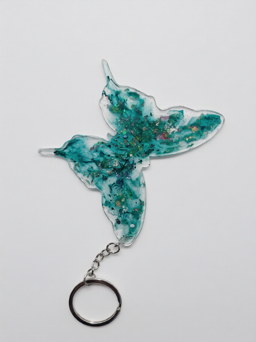 Butterfly keyring charm
