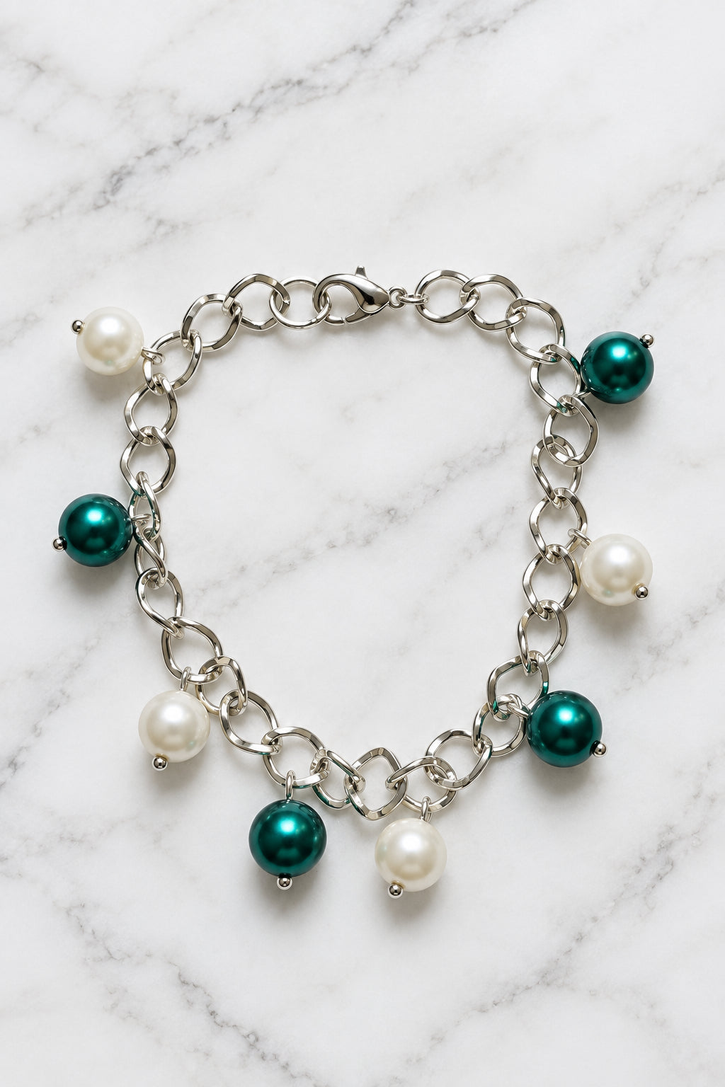 Two-tone pearl beaded bracelet