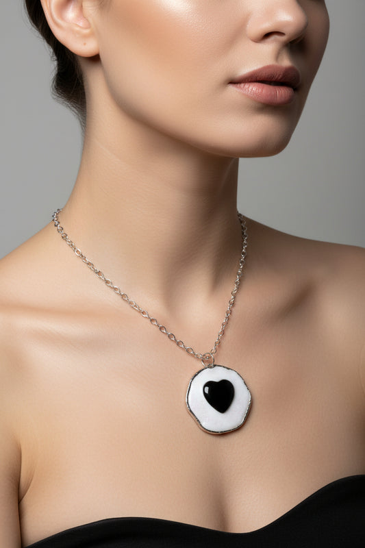 Black Obsidian Heart Pendant Necklace