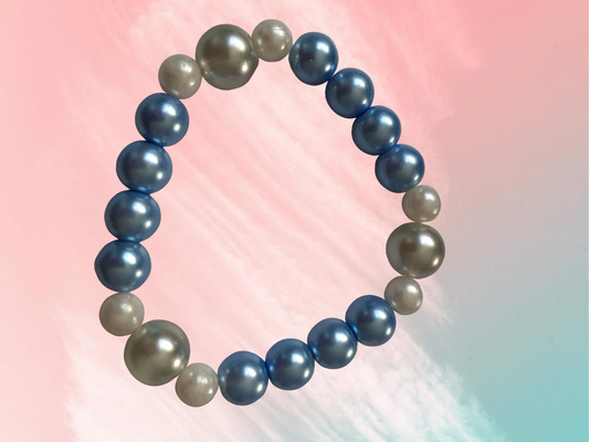 Blue and White pearl bracelet