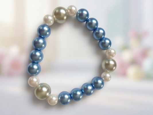 Blue and White pearl bracelet