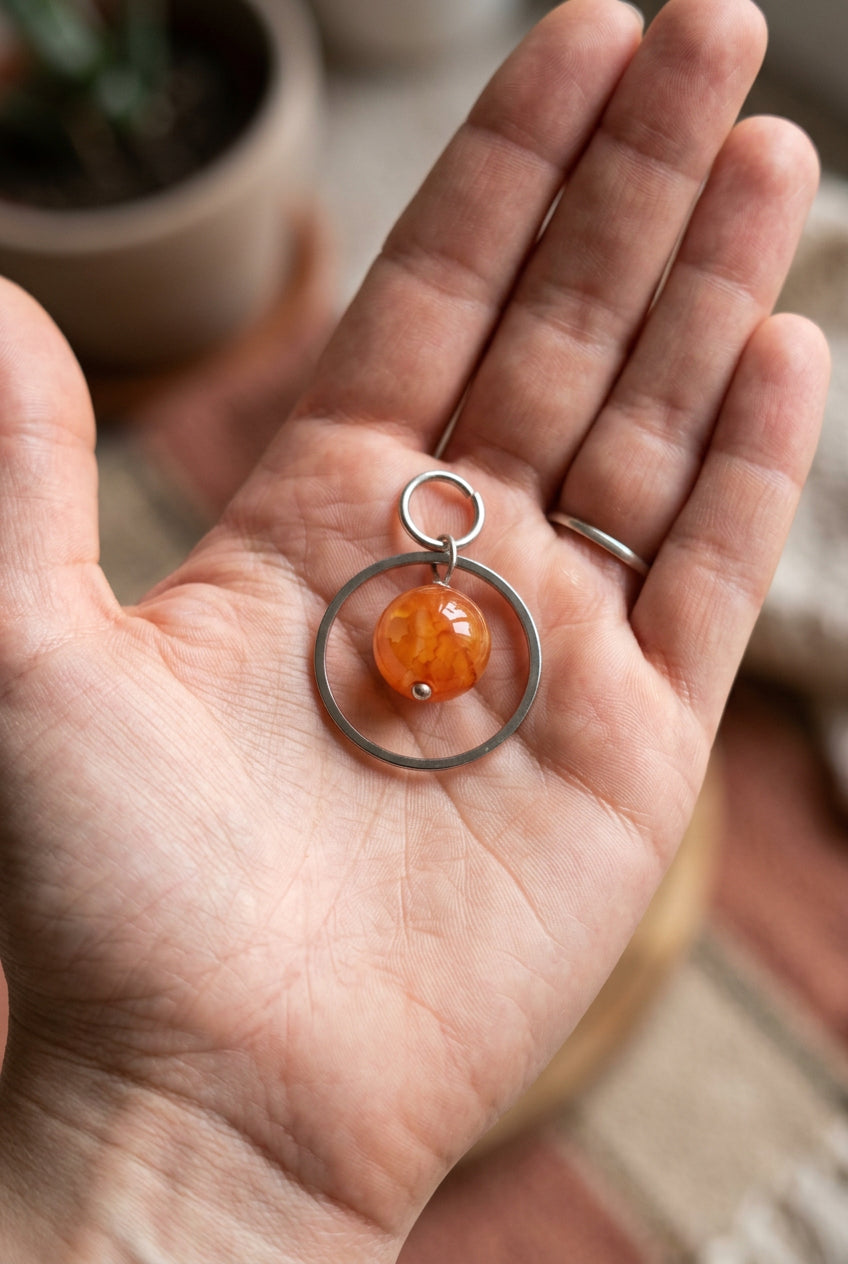 Small Carnelian pendant necklace