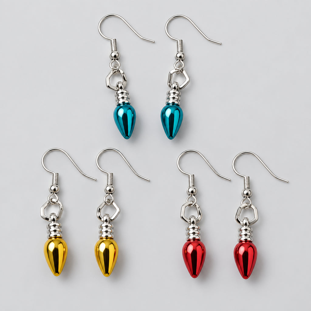 Colourful festive drop earrings