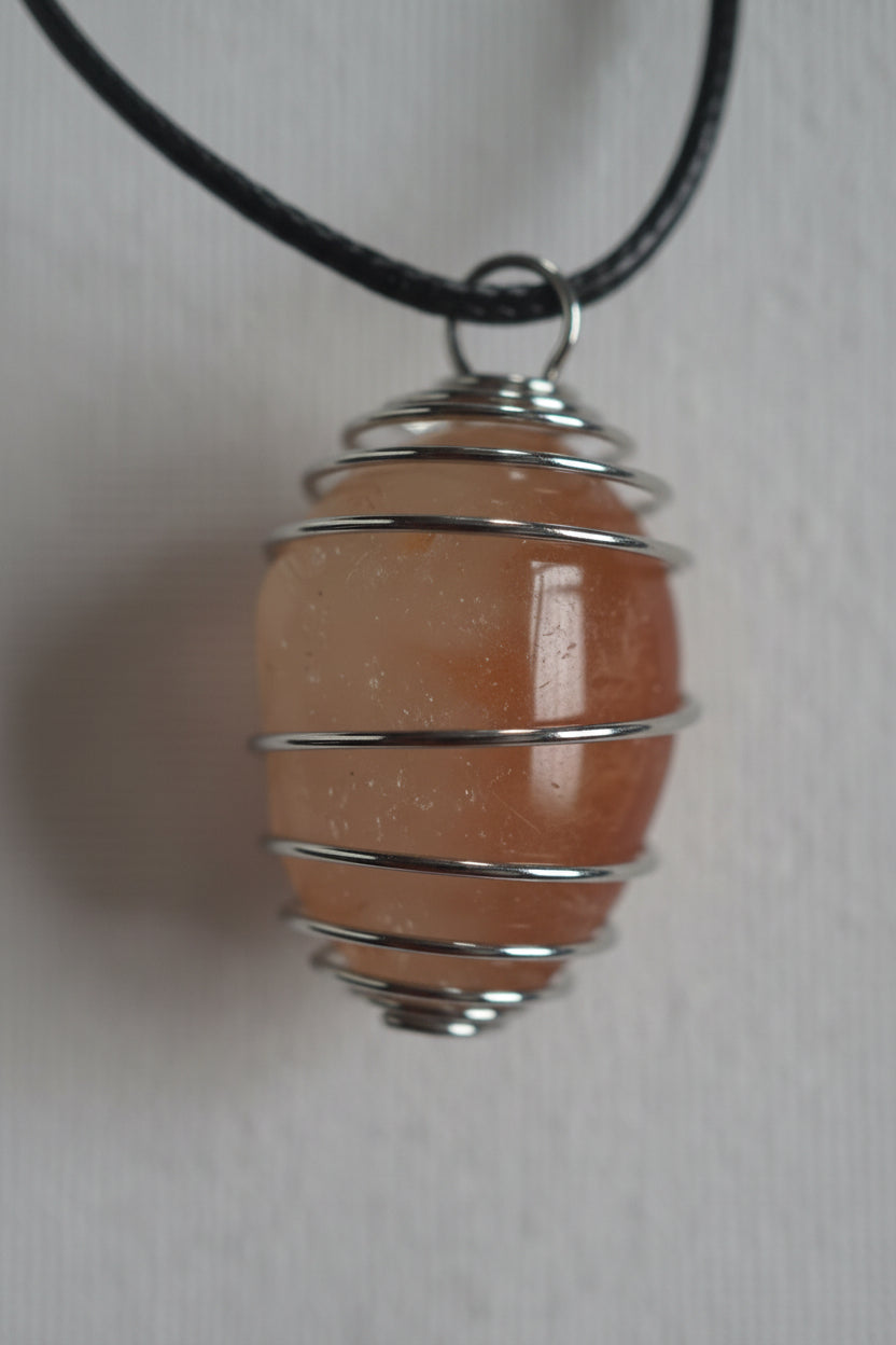 Crystal Stones in a Cage Pendant Necklaces