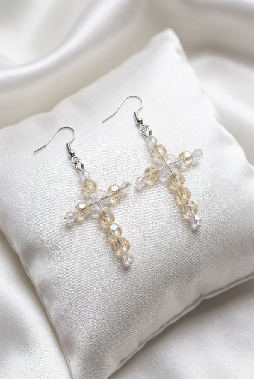 Beaded Cross Earrings