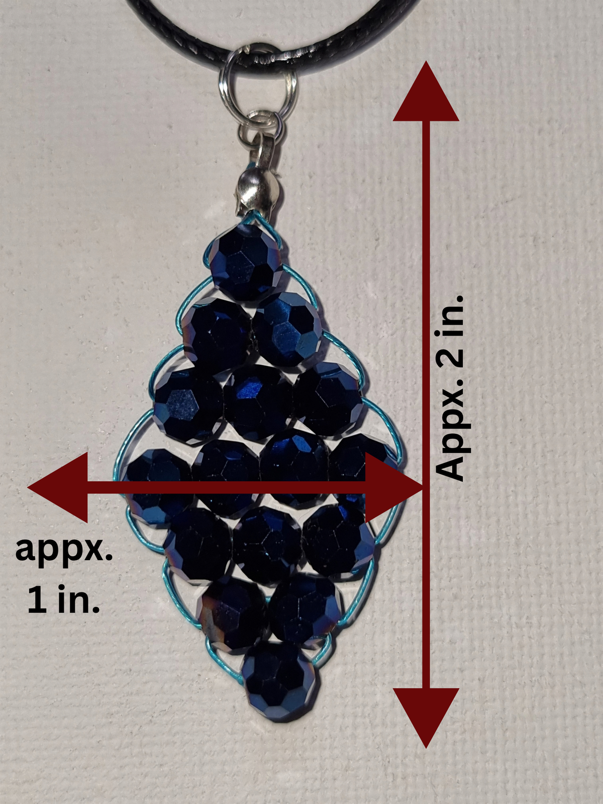 Deep Blue Diamond Shaped Sparkling Pendant