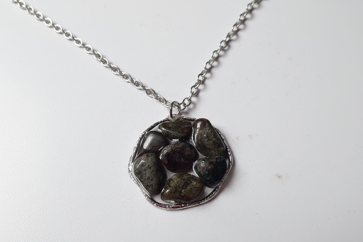 Eklogite Crystal Pendant Necklace