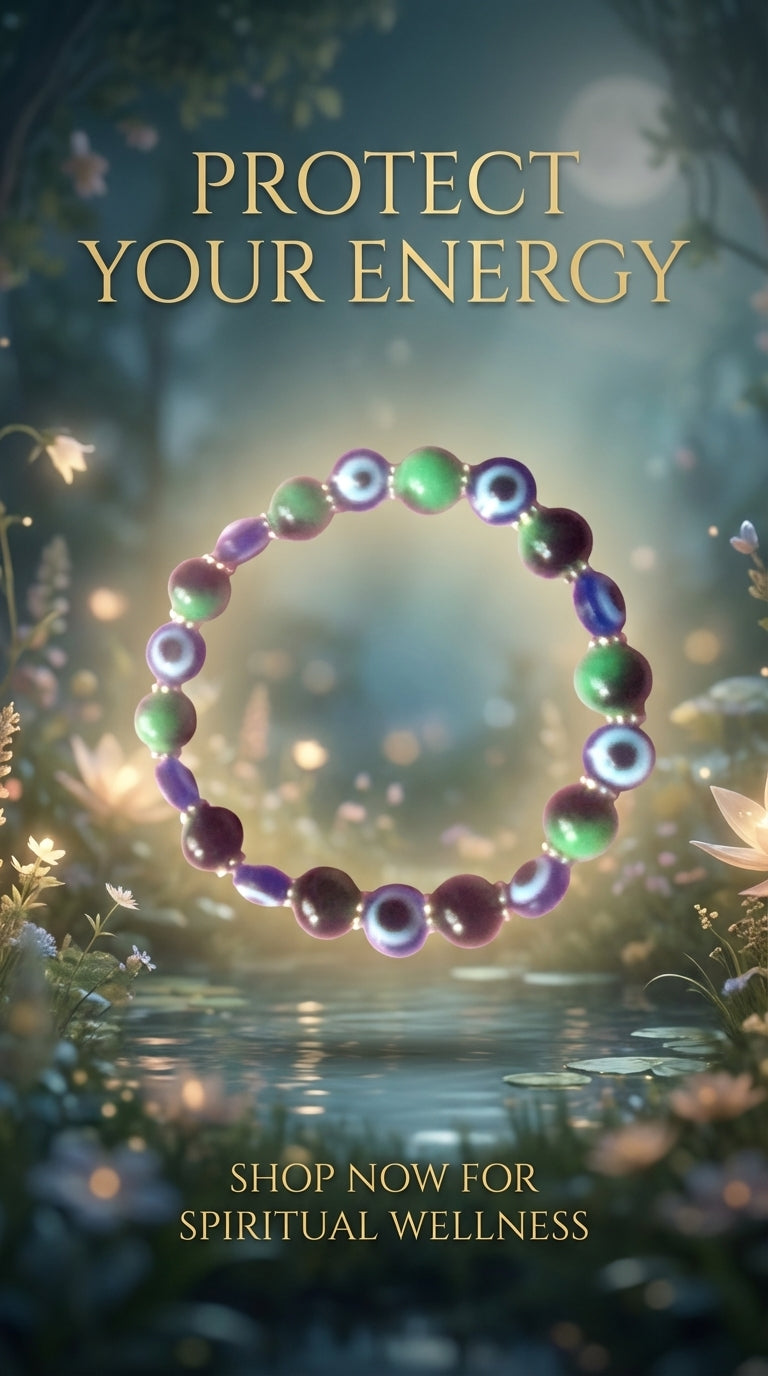 Evil Eye & Green Beaded Bracelet