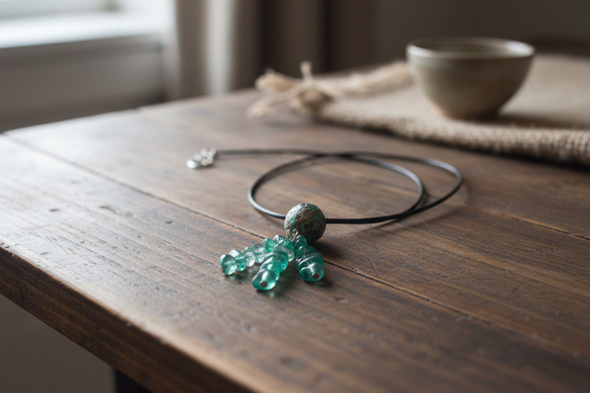 Green drop necklace