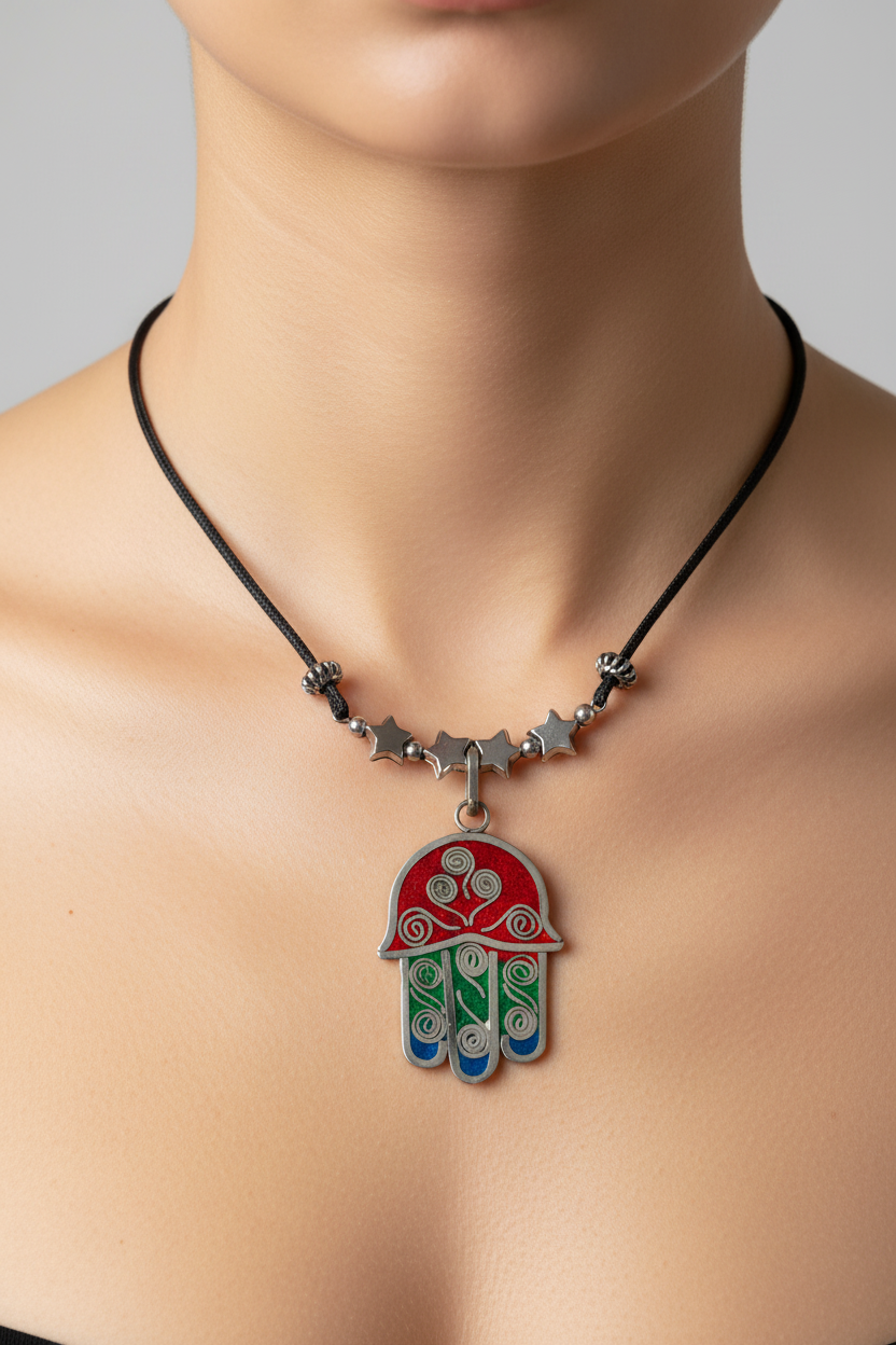 Khomisa or Hamsa Hand Protection Pendant Necklace