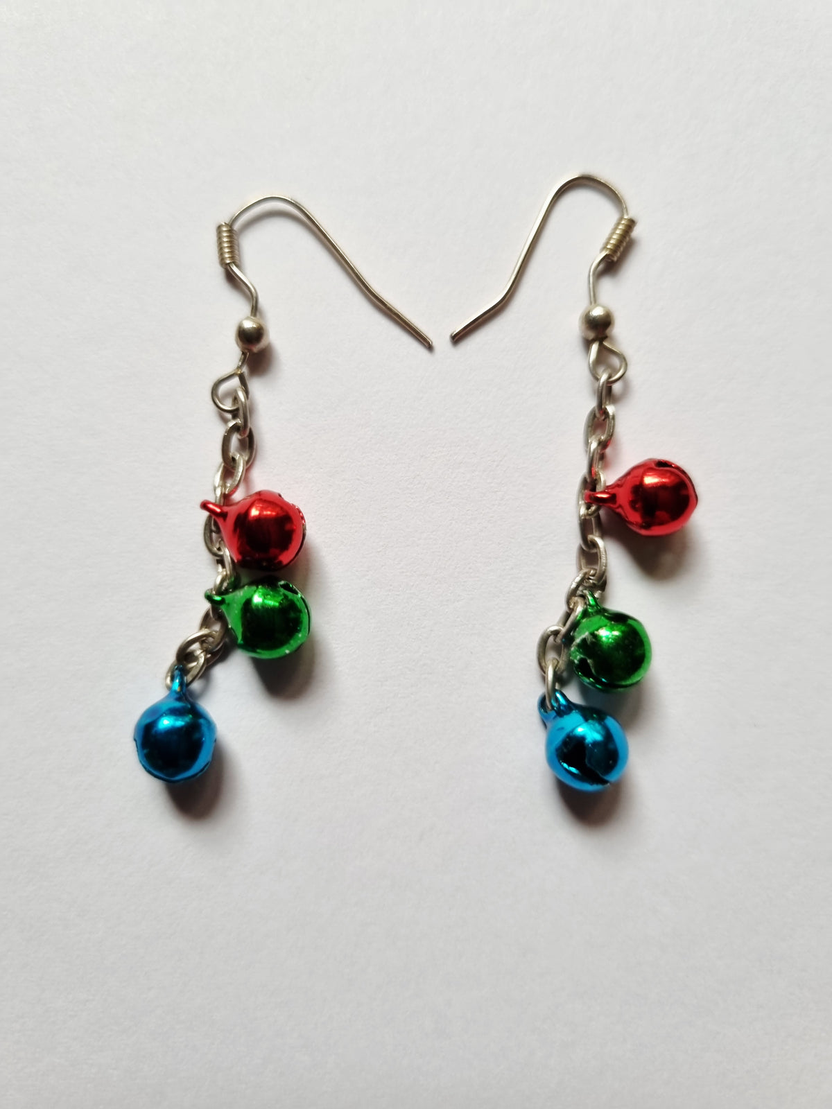 Colourful jingle bells drop earrings