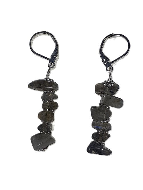 Labrorite Crystle dangle earrings