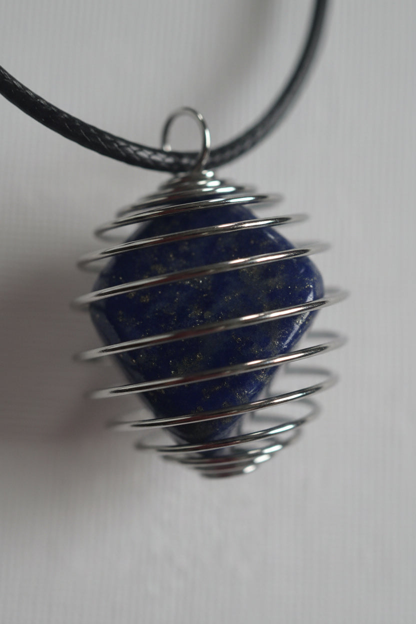 Crystal Stones in a Cage Pendant Necklaces
