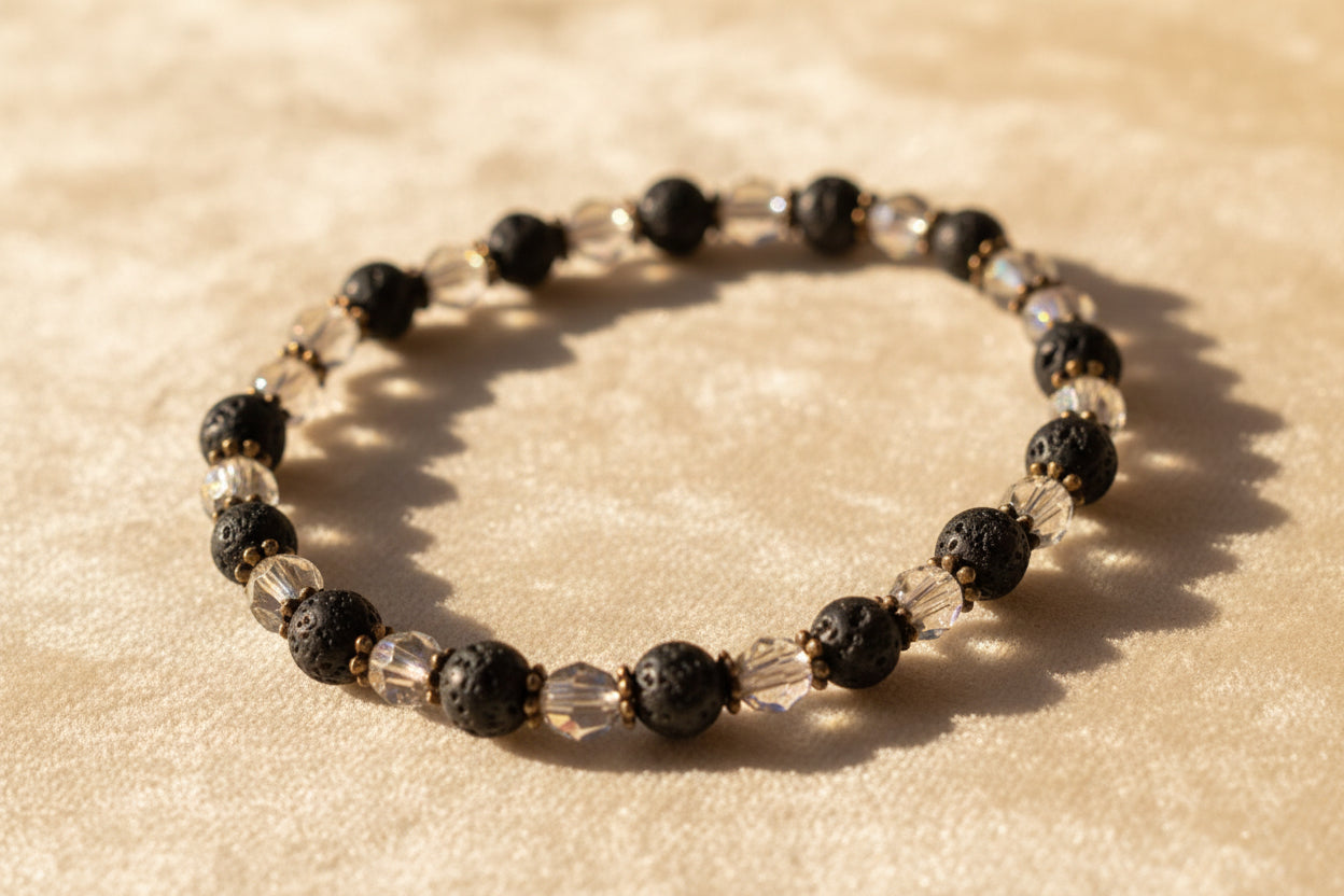 Lava Rock Crystal Bracelets