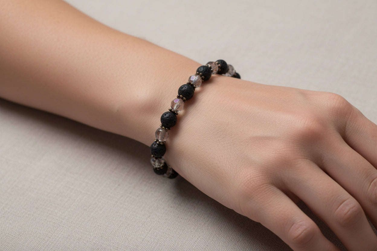 Lava Rock Crystal Bracelets