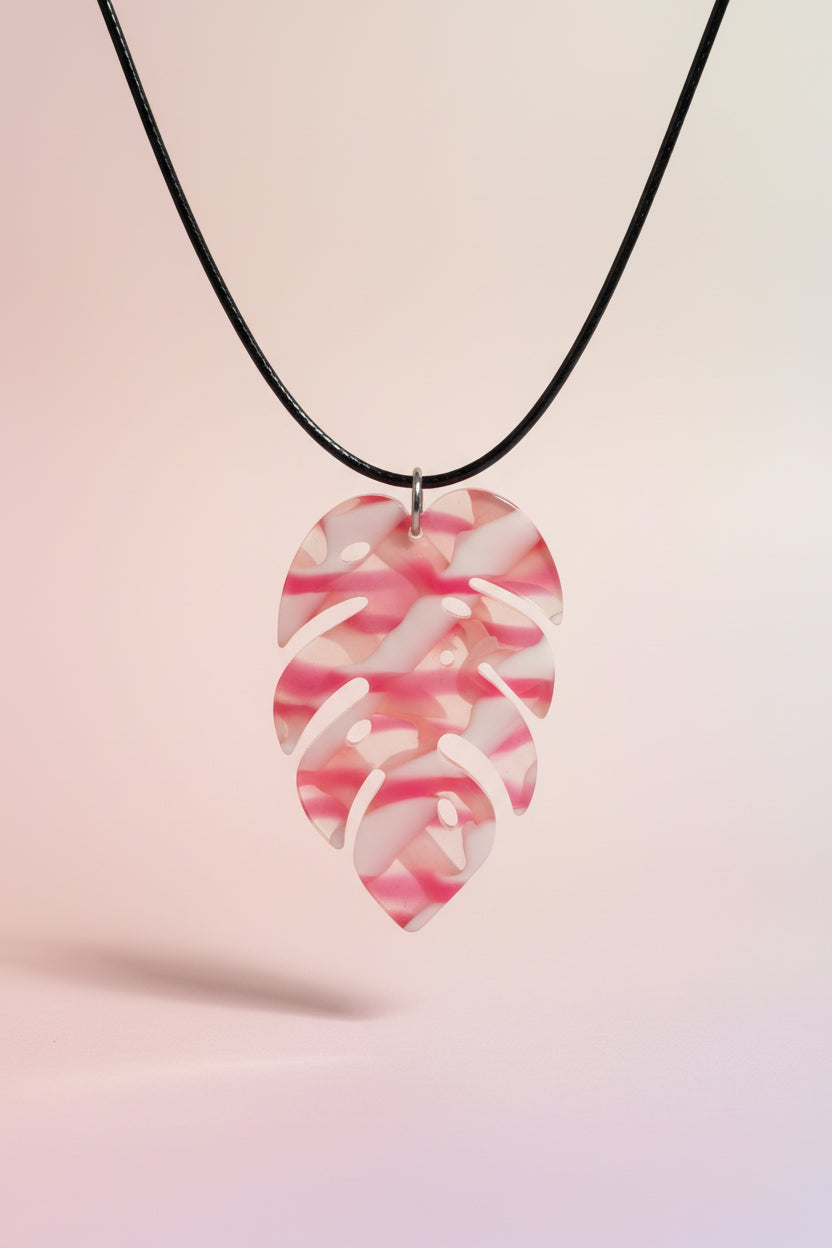 Monstera Leaf -inspired Pendant Necklace