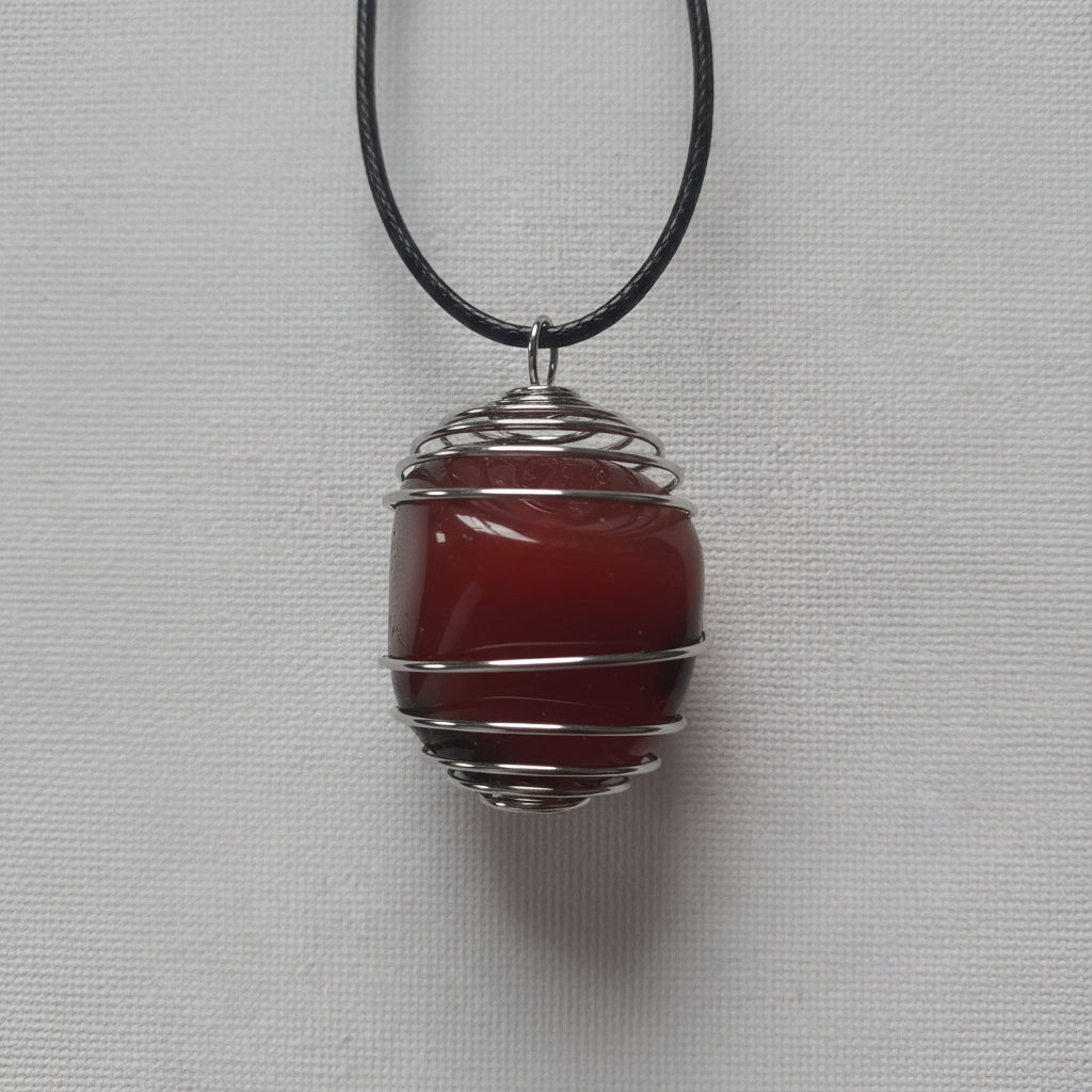 Crystal Stones in a Cage Pendant Necklaces