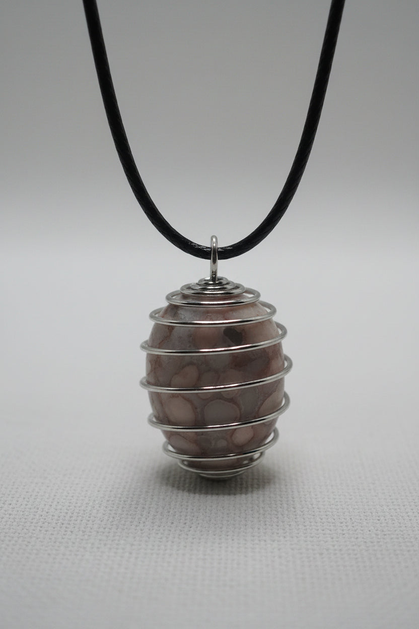 Crystal Stones in a Cage Pendant Necklaces