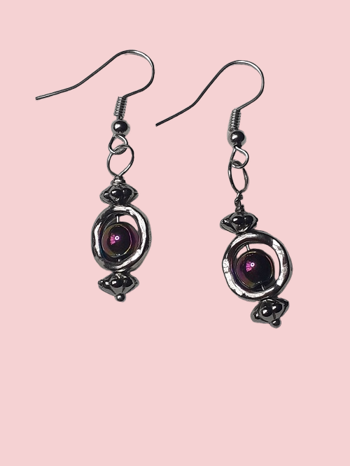 Rainbow Hematite crystal earrings
