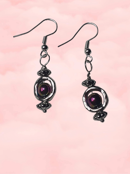 Rainbow Hematite crystal earrings