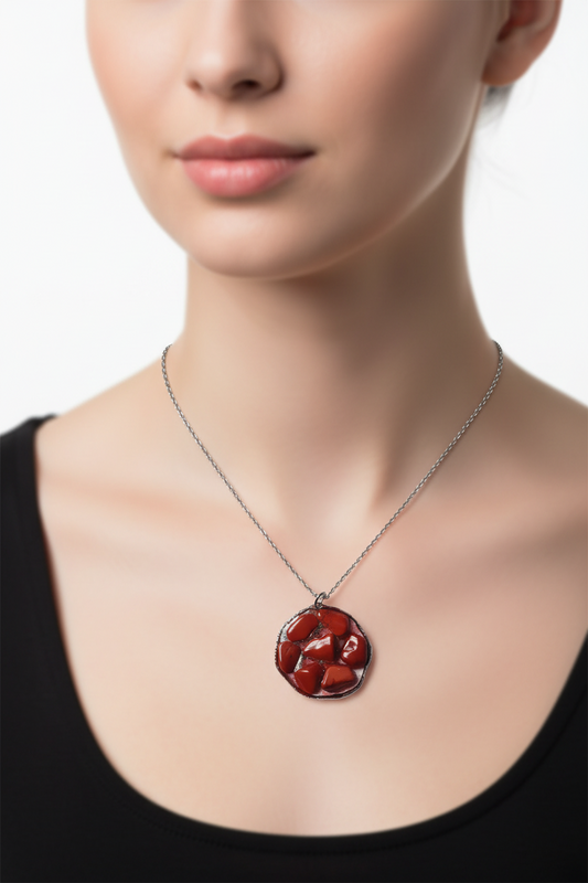 Red Jasper Crystal Pendant Necklace