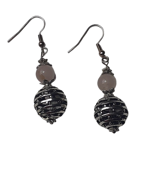 Rose Quartz dangly earrings