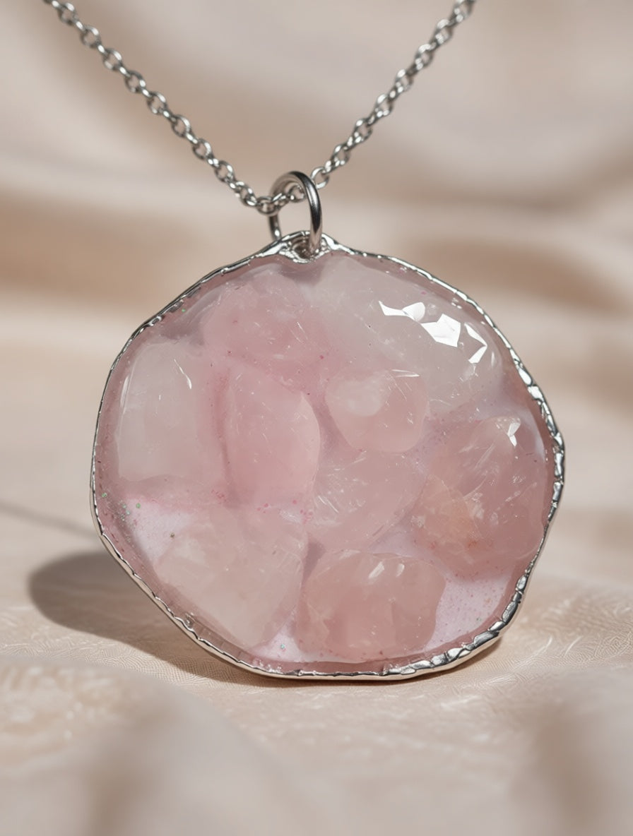 Rose Quartz Pendant Necklace