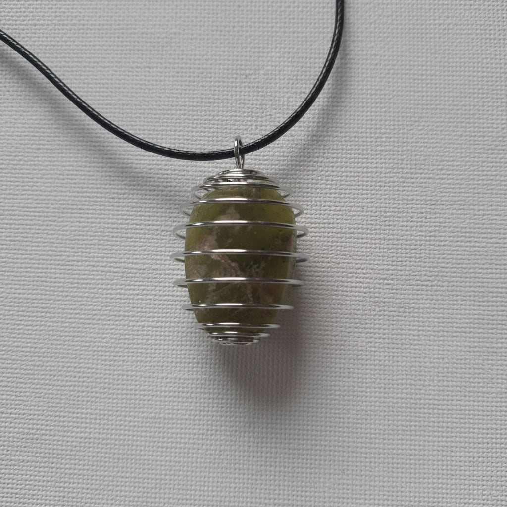 Crystal Stones in a Cage Pendant Necklaces
