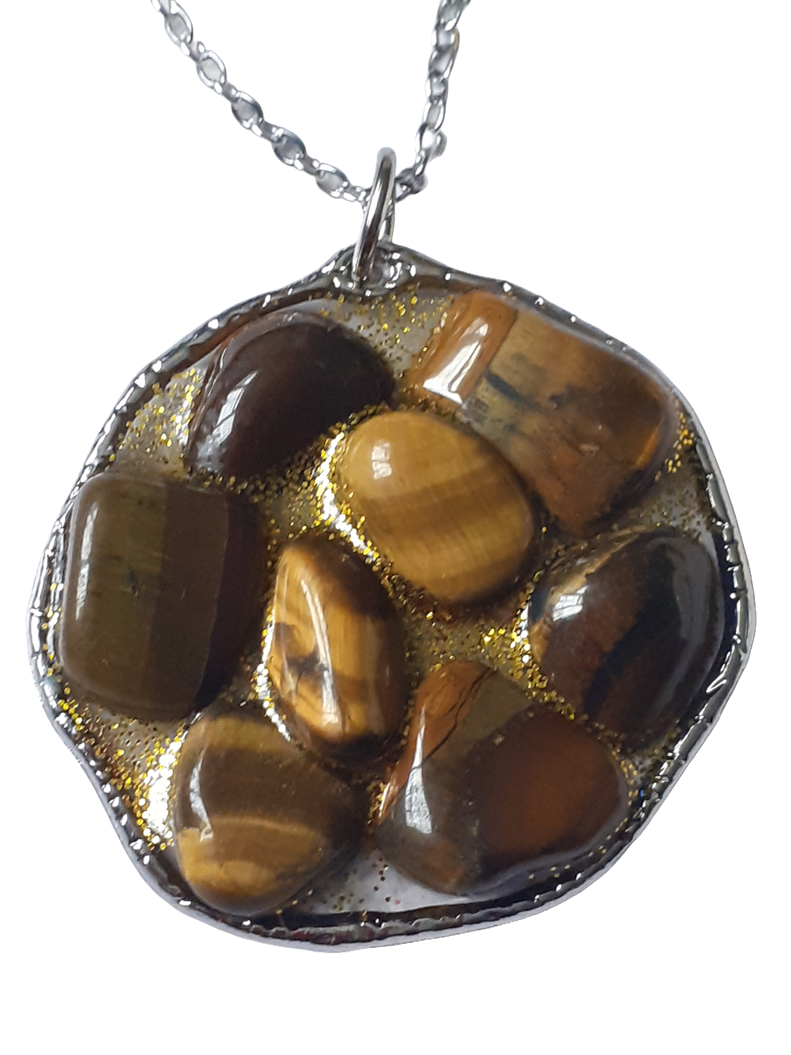 Tigers Eye Crystal Pendant Necklace