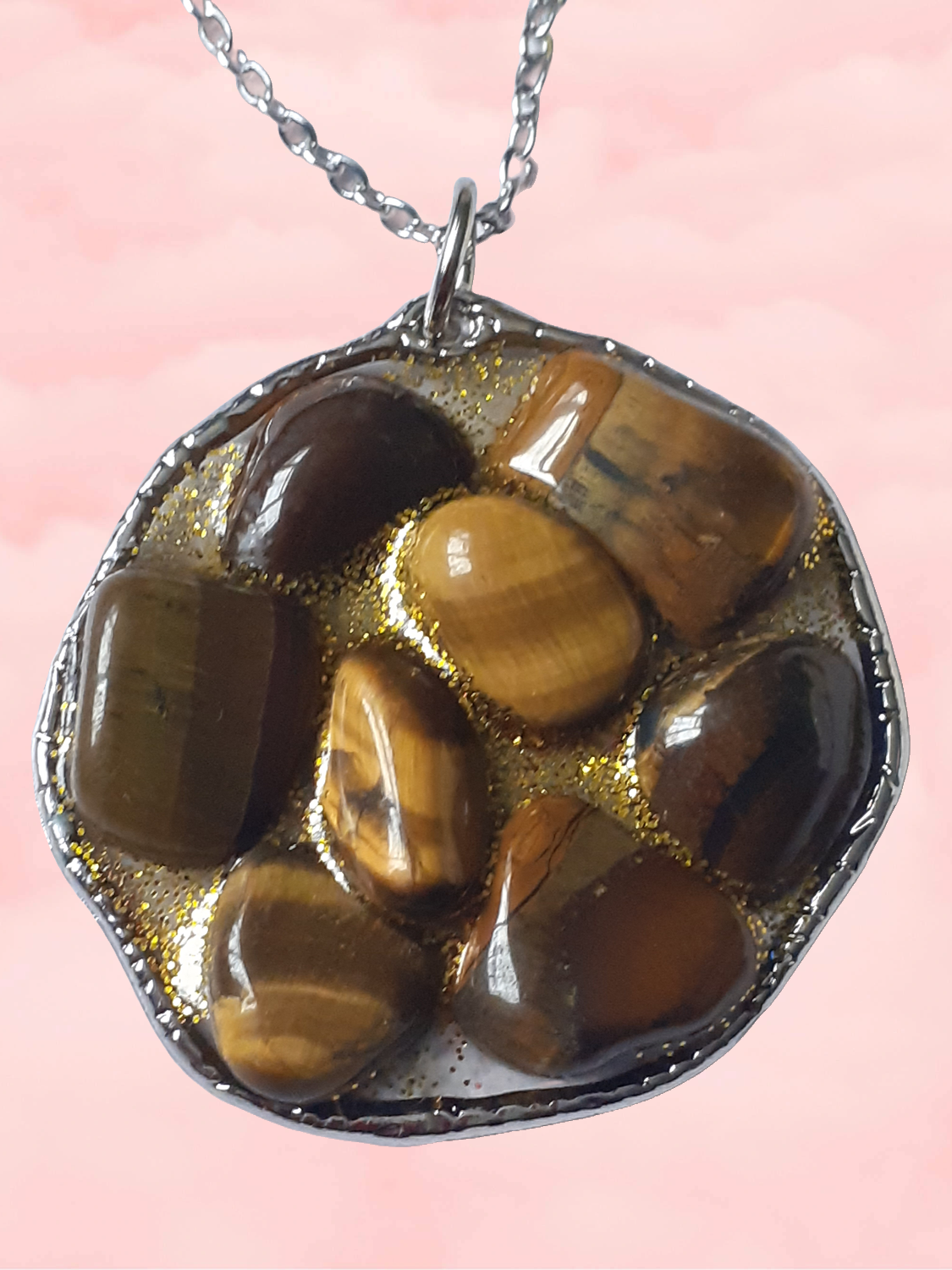 Tigers Eye Crystal Pendant Necklace