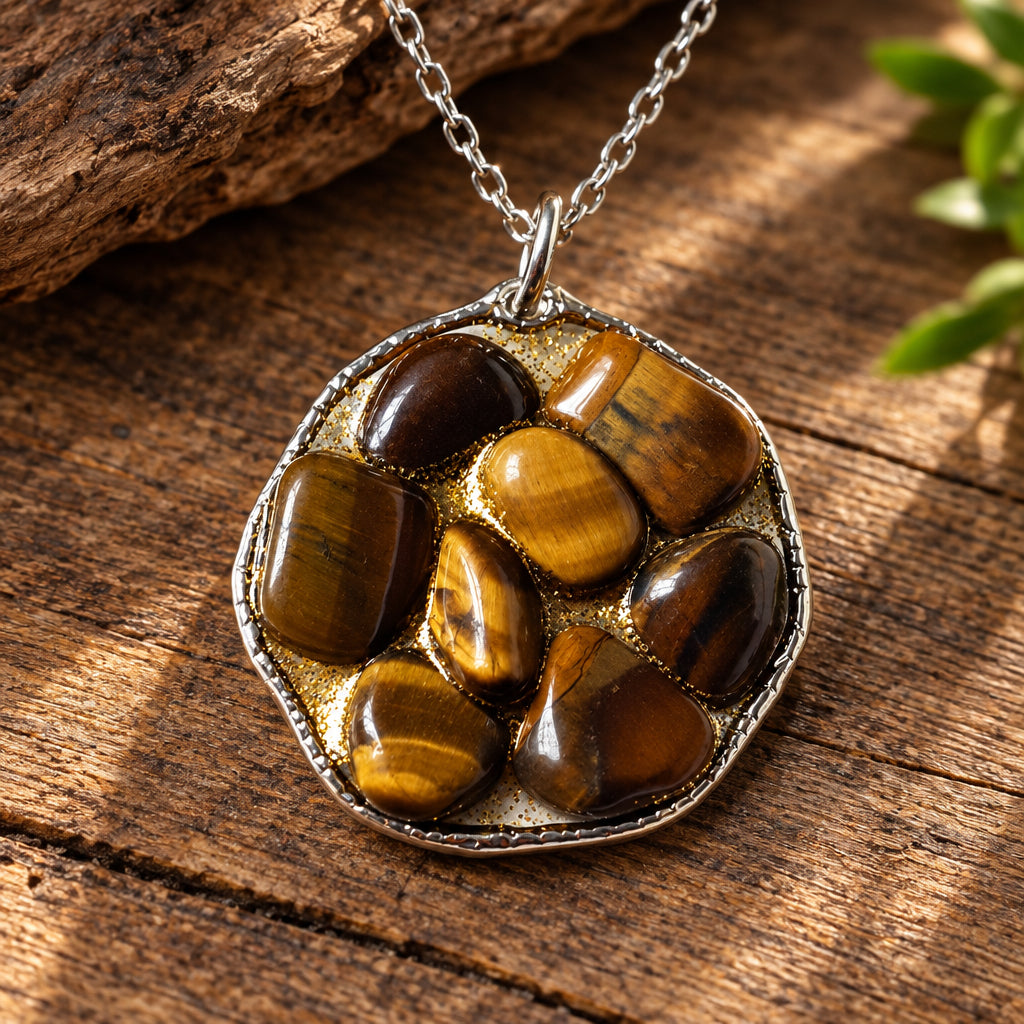 Tigers Eye Crystal Pendant Necklace