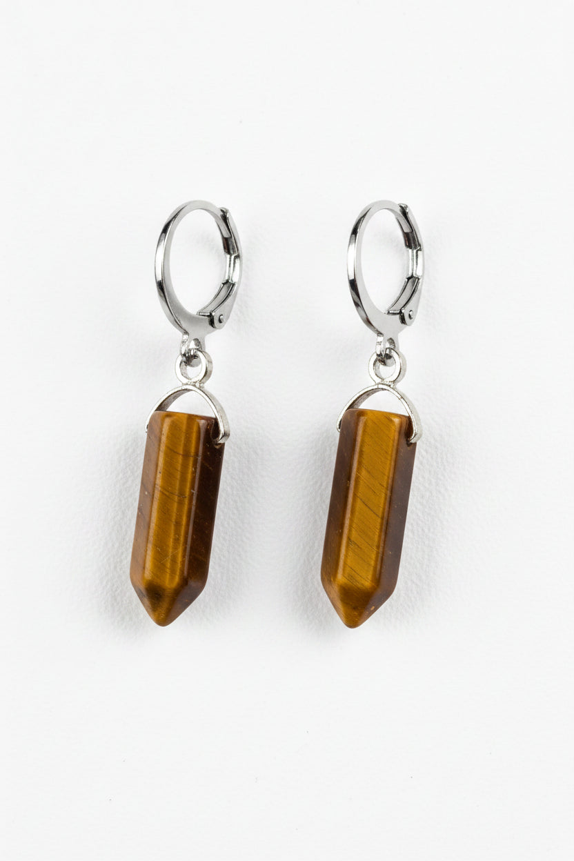 Tigers Eye  Crystal gemstone Drop Earrings