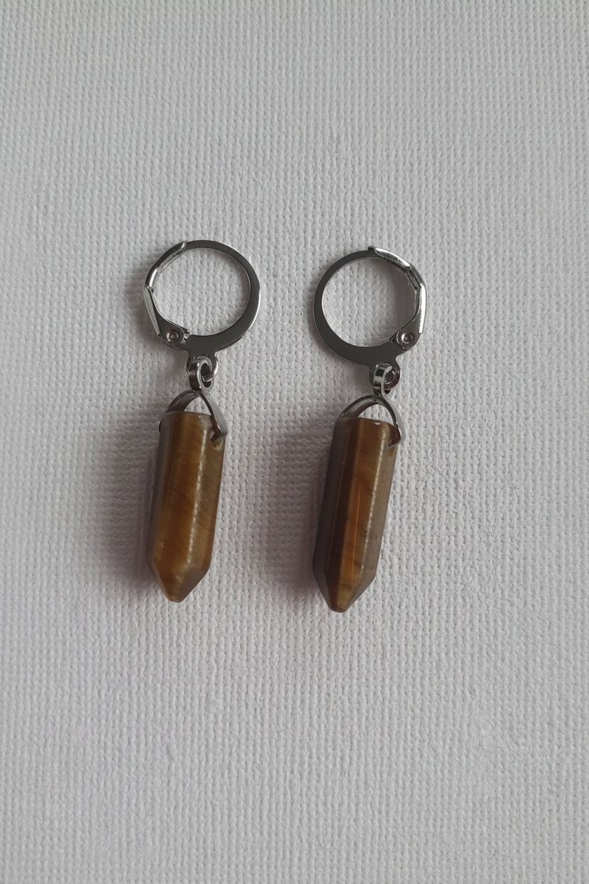 Tigers Eye  Crystal gemstone Drop Earrings