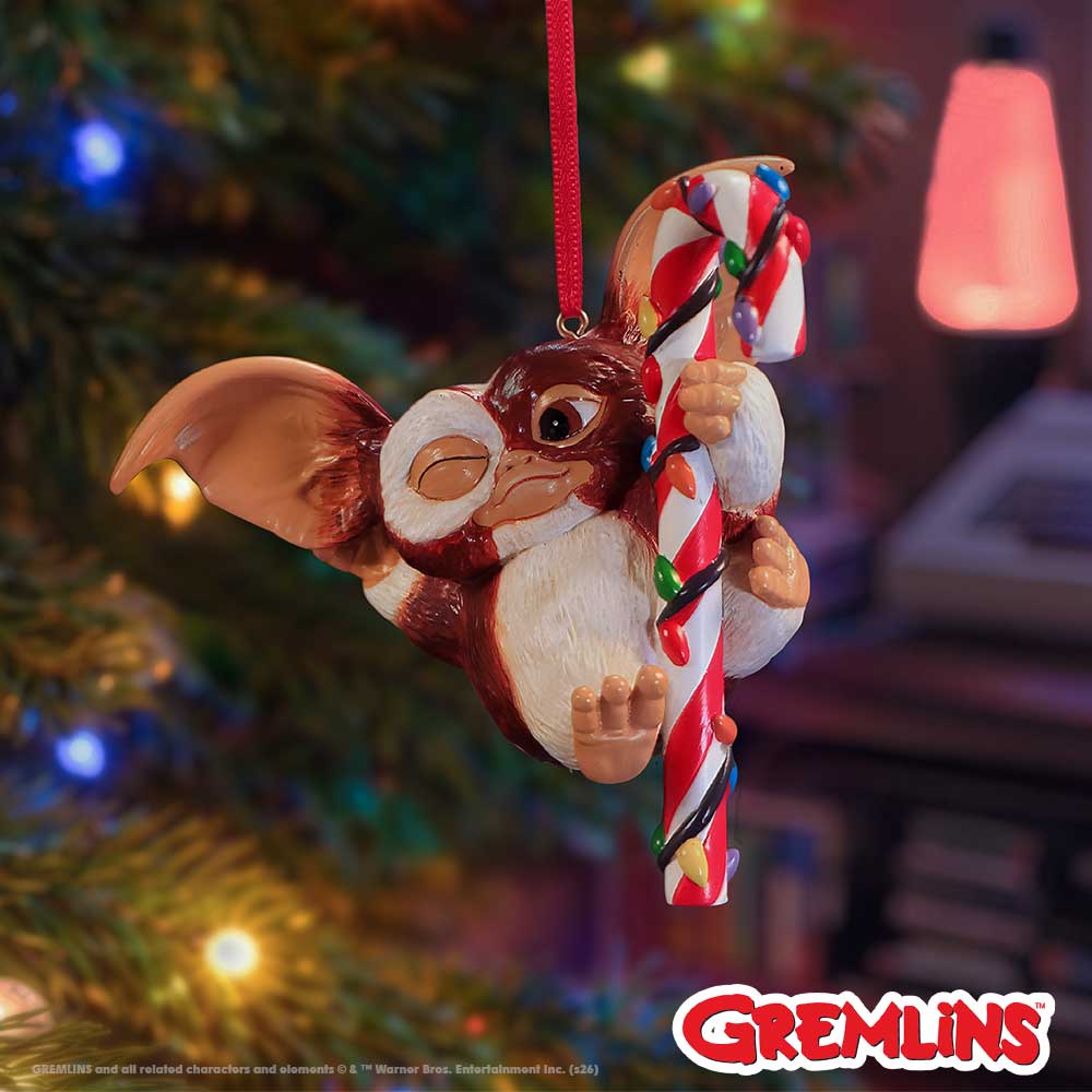 Gremlins Christmas Ornament, Hand-Painted Resin Candy Cane Fairy Light Cane
