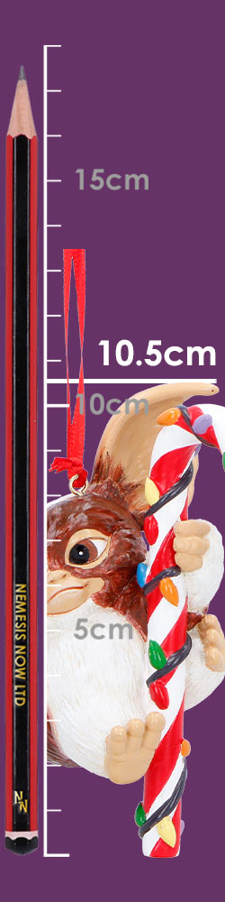 Gremlins Christmas Ornament, Hand-Painted Resin Candy Cane Fairy Light Cane
