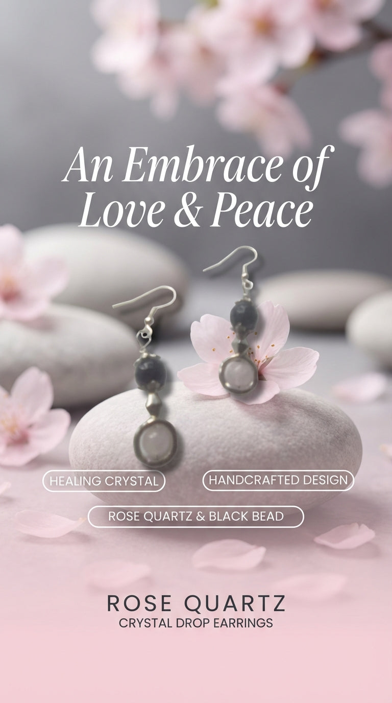 Rose quartz earrings dangle earrings