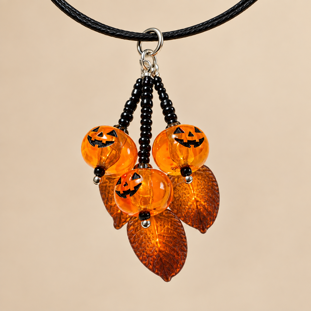 Pumpkin Halloween necklace pendant
