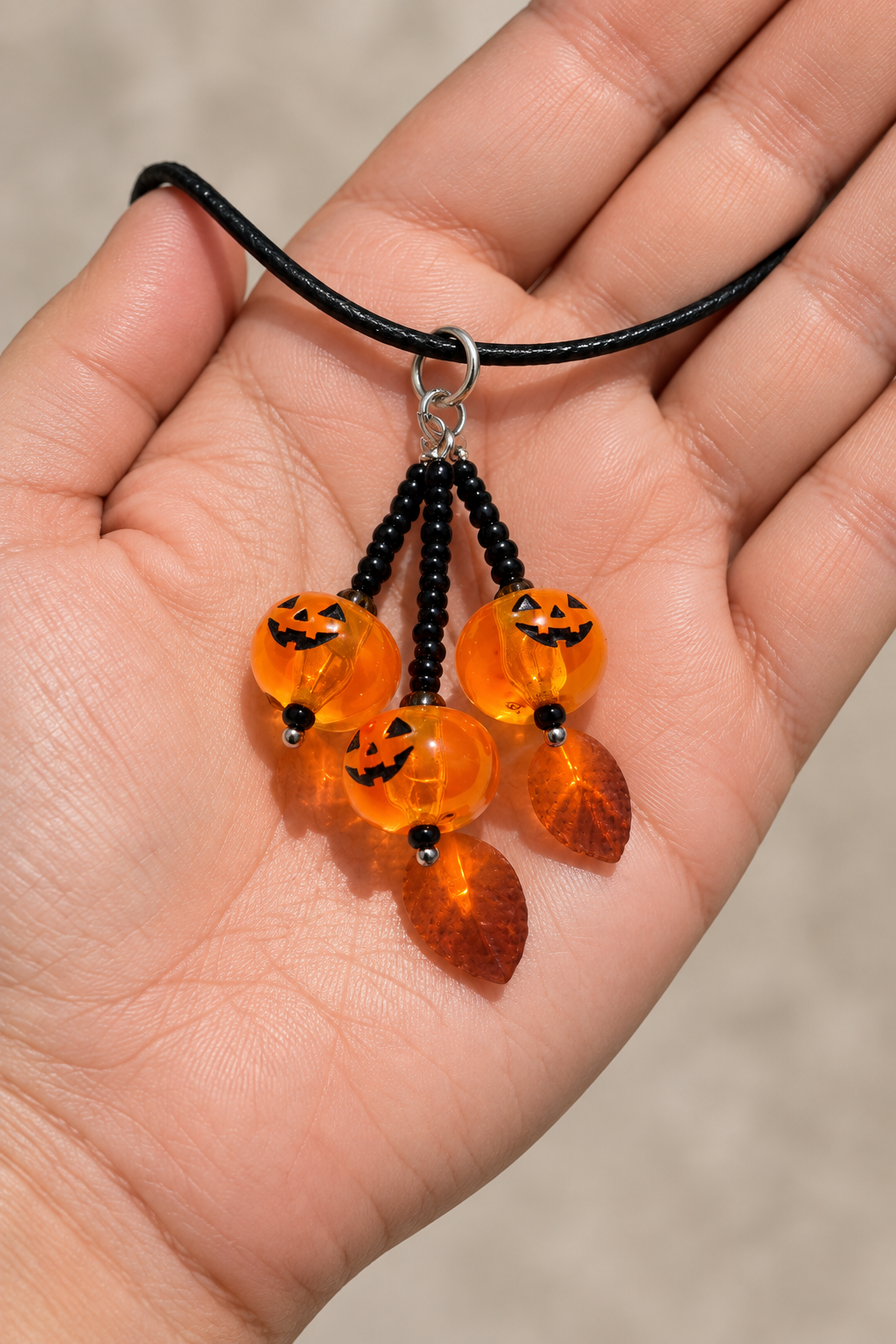 Pumpkin Halloween necklace pendant