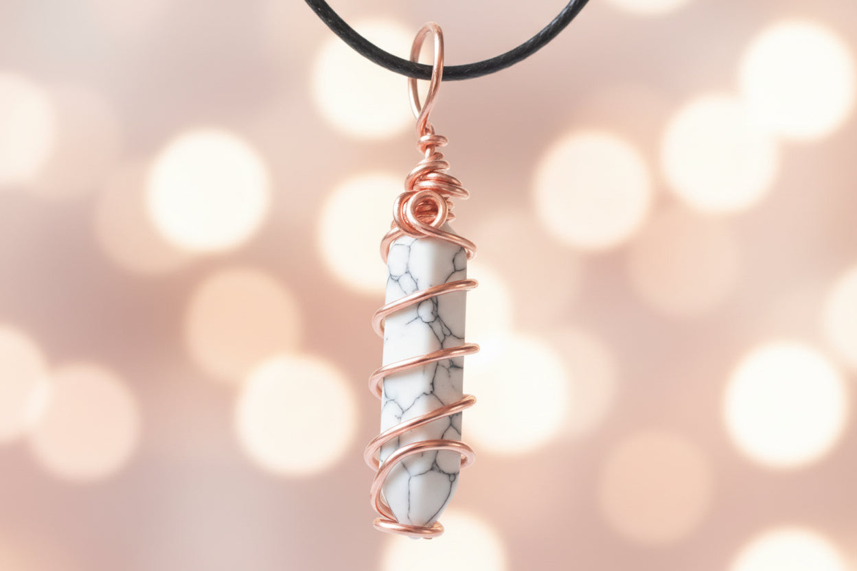 Howlite Point Crystal Pendant Necklace
