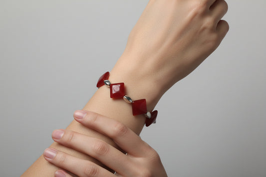 Red Jasper style beaded bracelet