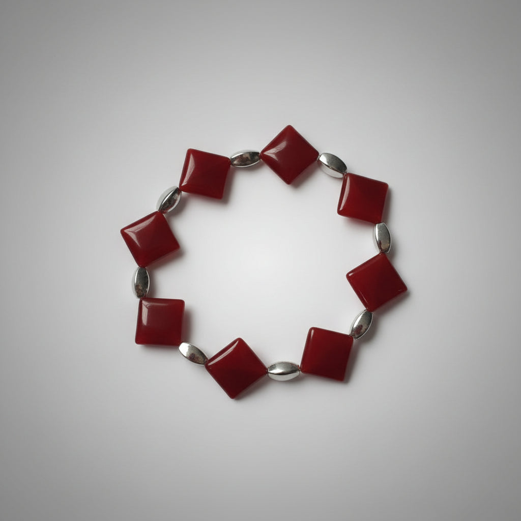 Red Jasper style beaded bracelet